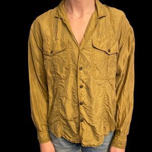 Vintage Lizsport Silk Oversized Boxy Safari Blouse 90s